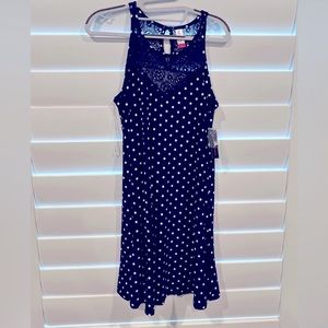 Navy polka dot dress NWT